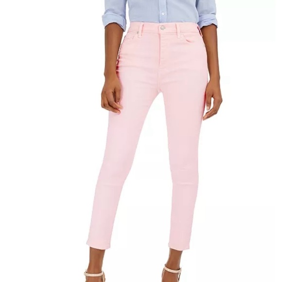NWOT 7 For All Mankind High Waist Ankle Stretch Jean in Light Pink 30 Excellent! - Picture 1 of 10